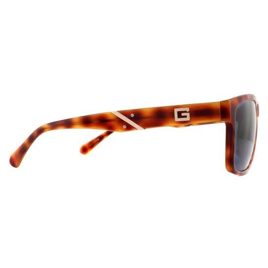 Guess Rectangle Mens Honey Tortoise Blue Sunglasses
