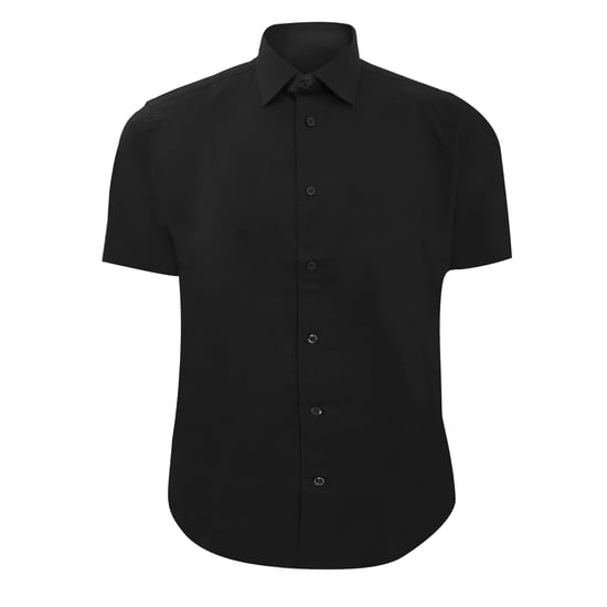 Russell Collectie Heren Korte Mouw Easy Care Gevoelig Overhemd (Zwart) - Image 1