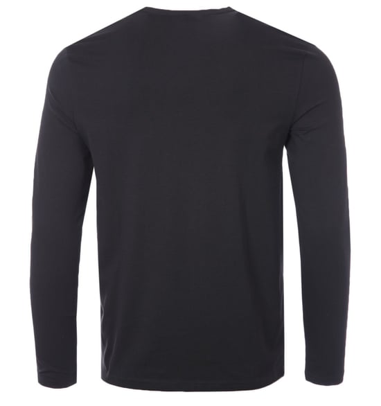 BOSS Contrast Logo Sustainable Long Sleeve T-Shirt - Black - Image 2