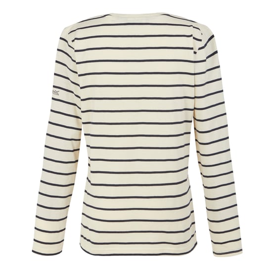 Regatta Womens/Ladies Federica II Stripe Long-Sleeved T-Shirt (Light Vanilla/Navy) - Image 2