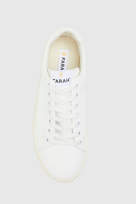 White 'Damon' Casual Lace Up Trainers