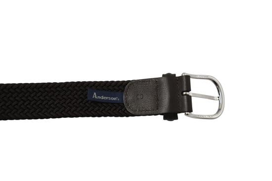 Anderson's Woven-effect Buckle Belt in Dark Brown Leather Trim - Image 4