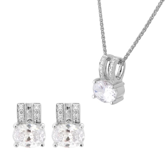 Orphelia 'Alena' Women's 925 Sterling Silver Set: Chain-Pendant + Earrings - Silver SET-7122 - Image 1