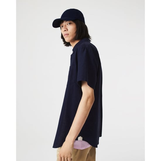 Men's Lacoste Regular Fit Cotton Shirt in Navy