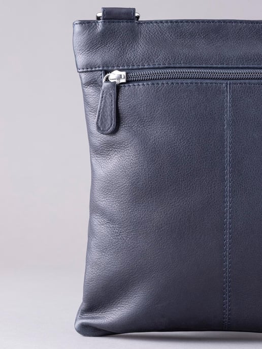 Allerdale Leather Cross Body Bag in Navy