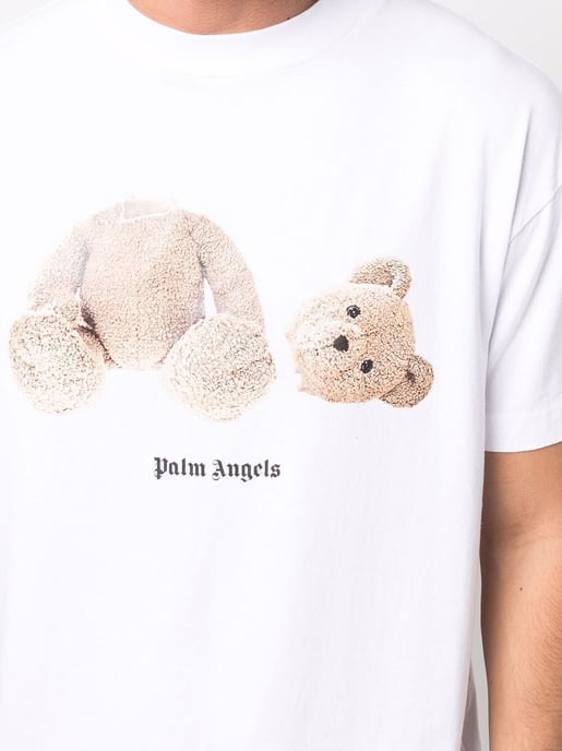 Palm Angels Teddy Bear logo-print T-shirt White