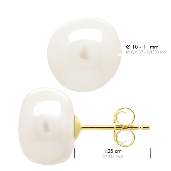 Örhängen Gul Guld - Äkta odlade sötvattenspärlor Barock 10-11 mm - Image 2