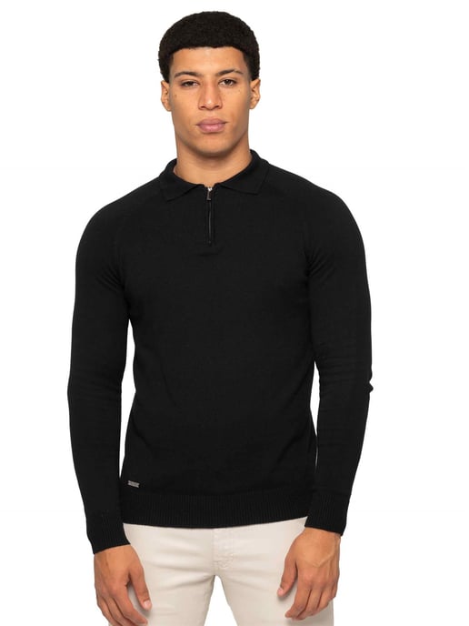 Enzo Milano | Mens Half Zip Polo Jumper - Image 1