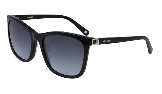 Nine West Rectangular plastic Women Sunglasses BLACK / Grey Gradient