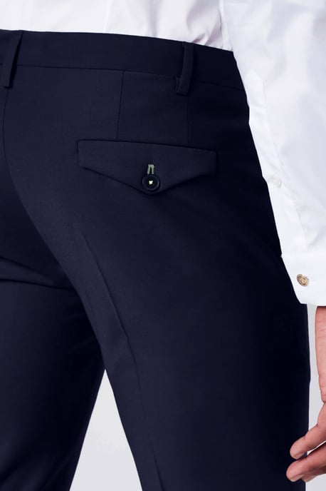 Ellroy Skinny Fit Dark Navy Wool Trousers