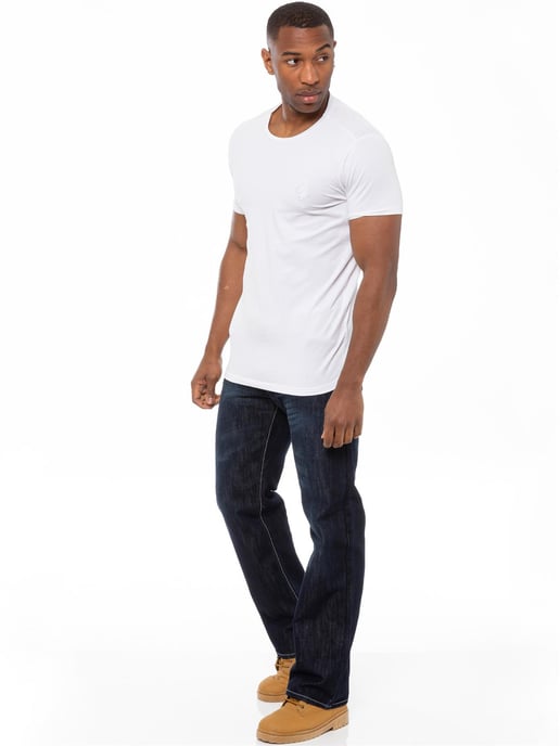 Enzo | Men's Regular Fit Denim Jeans With Belt - Dark Blue - Image 5