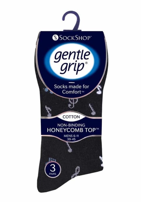 Gentle Grip - 6 Pairs Mens Gentle Grip Non Elastic Socks - MGG546 - Image 2