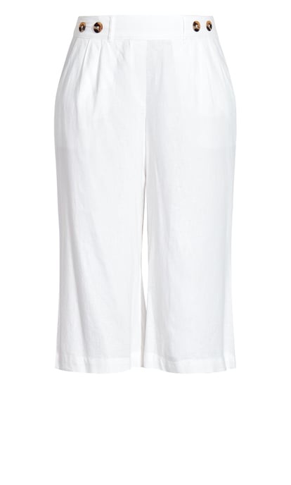 EVANS Women's Linen Blend Culotte - white