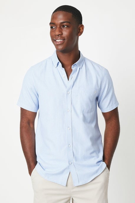 Oxford Fine Stripe Short Sleeve Shirt