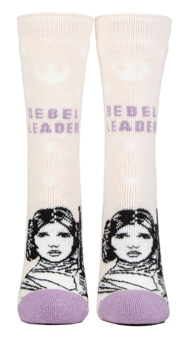Womens Princess Leia Socks | Heat Holders Lite | Novelty Thermal Star Wars Socks for Ladies - Princess Leia - Image 1