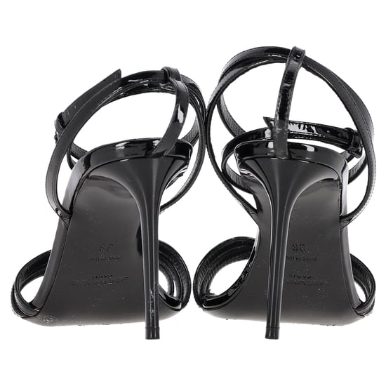 Saint Laurent Ankle Strap Sandals in Black Patent Leather - Image 5
