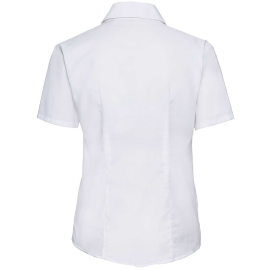 Russell Collectie Dames/Dames Korte Mouw Easy Care Oxford Shirt (Wit) - Image 2