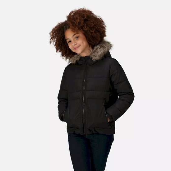Regatta Childrens/Kids Faux Fur Trim Parka (Black) - Image 5
