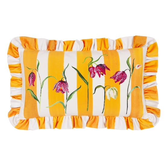 Wylder Nature Marais Fritillaries Printed Chenille Polyester Filled Cushion - Image 1