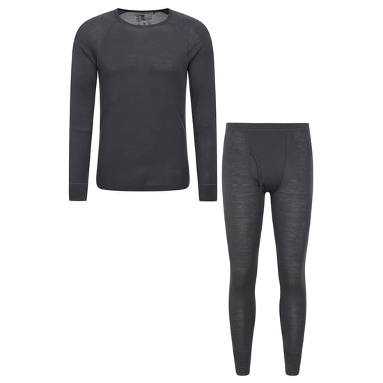 Mountain Warehouse Mens Merino Wool Thermal Base Layers Set (Dark Grey)