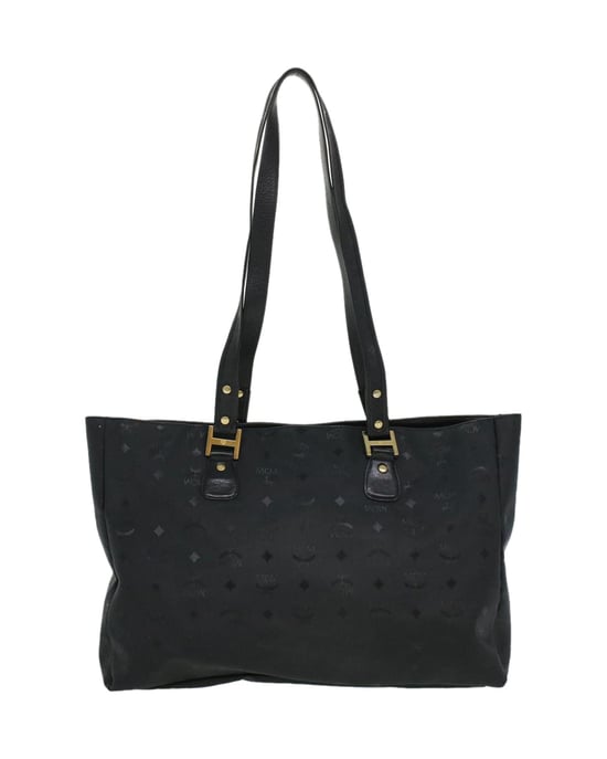 MCM Vicetos Logogram Shoulder Bag PVC Leather Black Auth ti758 - Image 2
