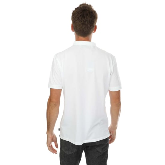Men's DKNY Tonal Logo Polo in White Black