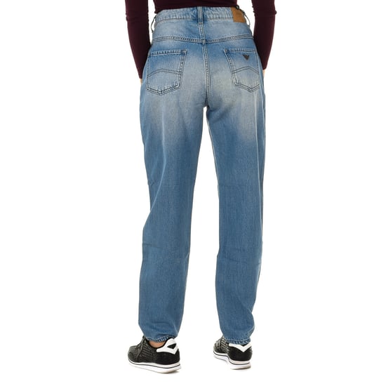 Long worn effect denim pants 6Y5J14-5DWQZ woman