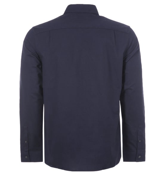 Fred Perry Branded Pocket French Marinblå långärmad Oxfordskjorta - Image 2