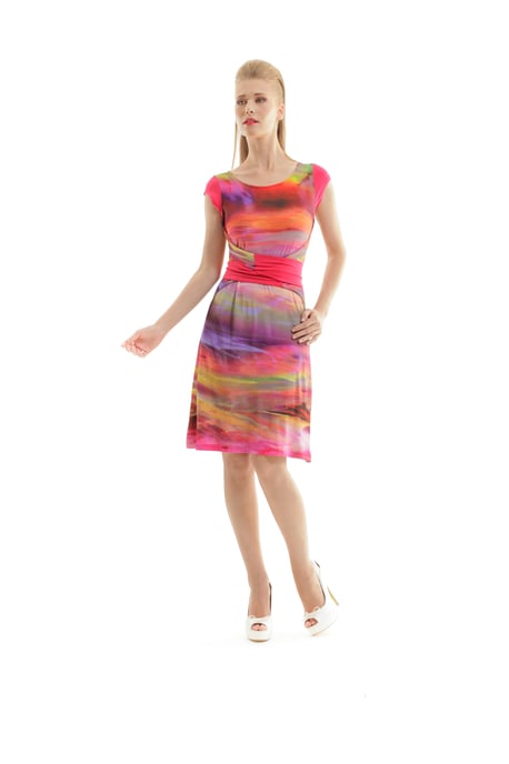 Print Tie Waist Dress