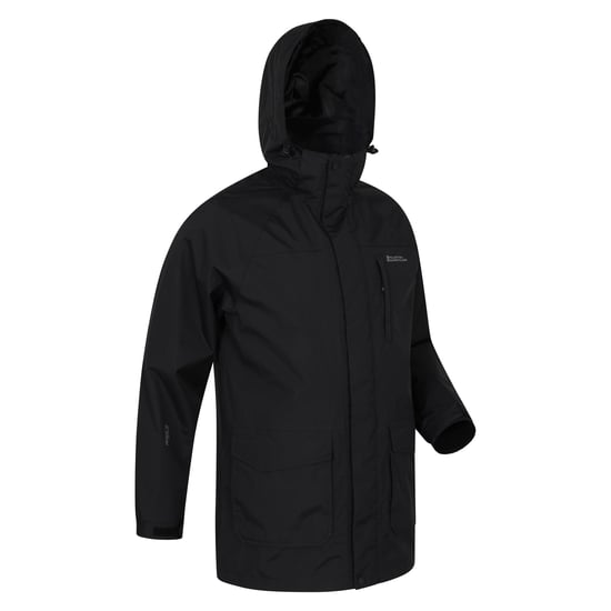 Mountain Warehouse Mens Glacier II Long Waterproof Jacket (Black)