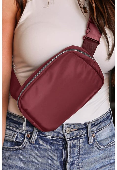 Unisex vattentät crossbody-väska med dragkedja i rött - Image 6