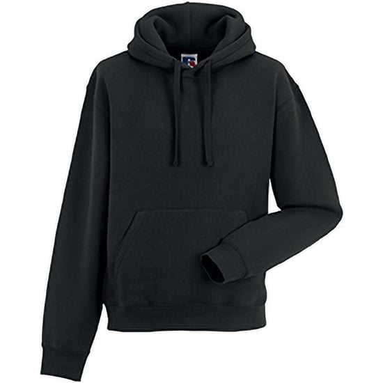 Russell Mens Authentic Hooded Sweatshirt / Hoodie (Svart) - Image 3