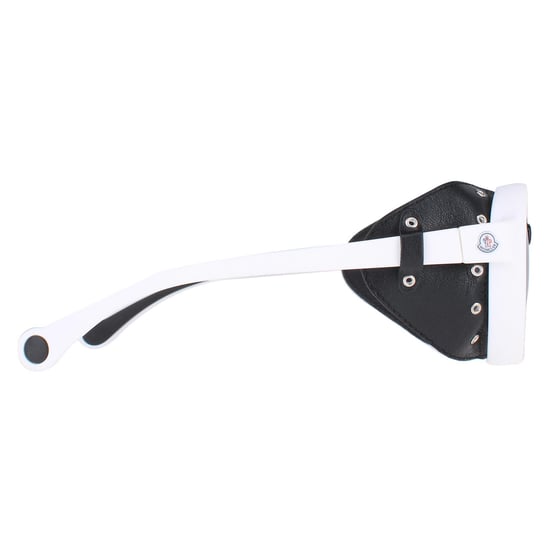 Moncler Round Unisex White Black Leather Grey Silver Mirror ML0046