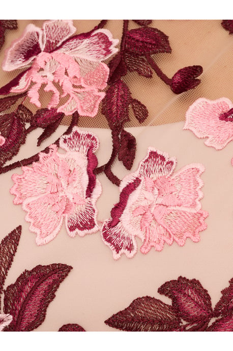 Cascading Floral Column Gown in Multicolour