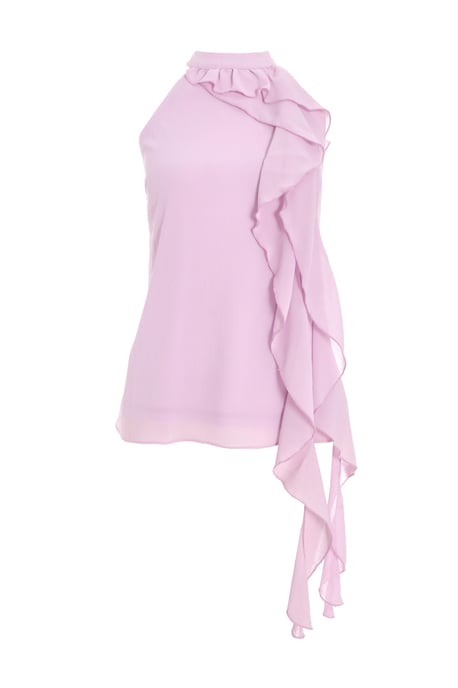 Lilac Chiffon Frill Drape Top - Image 1