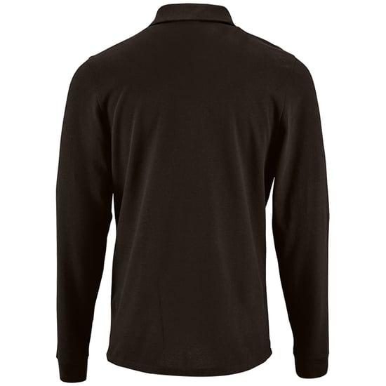 SOLS Mens Perfect Long Sleeve Pique Polo Shirt (Black) - Image 2