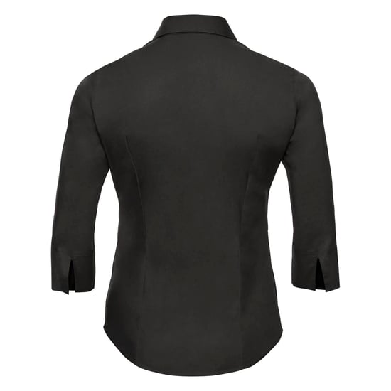 Russell Collectie Dames/Dames 3/4 Mouw Easy Care Gevoelig overhemd (Zwart) - Image 2