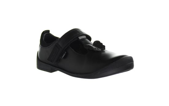 Kickers Bridie Flutter T-Bar Kids Black Shoes
