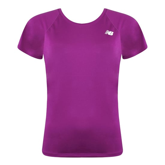 New Balance Short Sleeve Pink Round Neck Womens Core Run T-Shirt WT93868 JJL