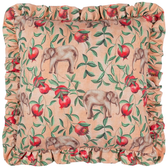 Wylder Tropics Okara Elephant Printed Ruffle Cushion Cover - Image 1