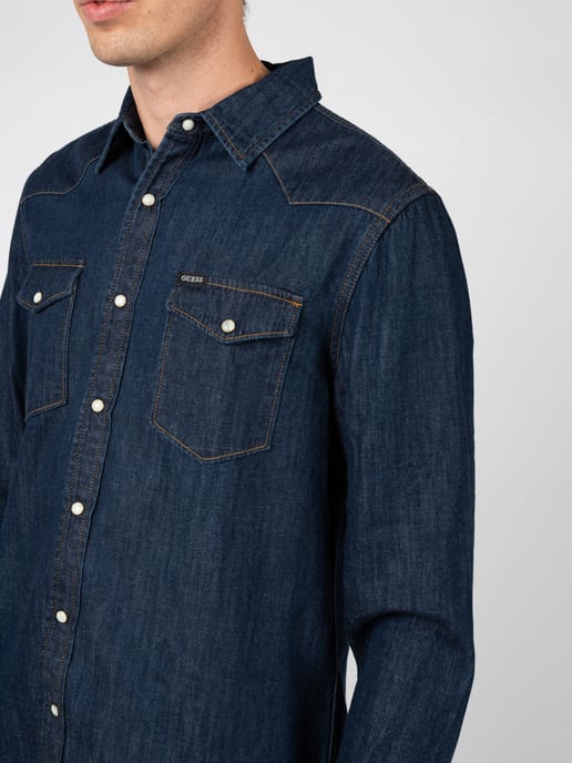 Guess Shirt Men's Blue - Image 5