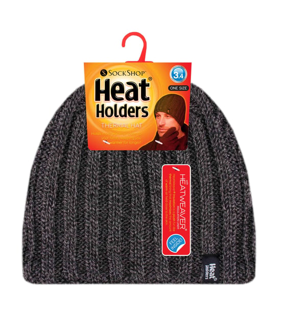 Heat Holders - Fleecefodrad ribbad vintermössa för herrar - Image 2