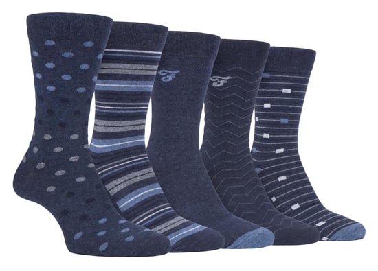 Farah - 5-pack Heren Dun Ademend Klassiek Polka Dot Patroon Zachte Katoenen Kousen - FCS273DENTEL (Polka Dot) - Image 1