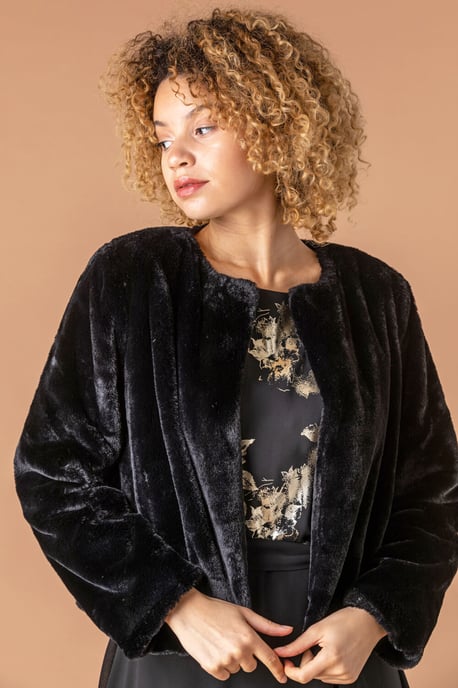 Faux Fur Bolero Jacket - Image 4