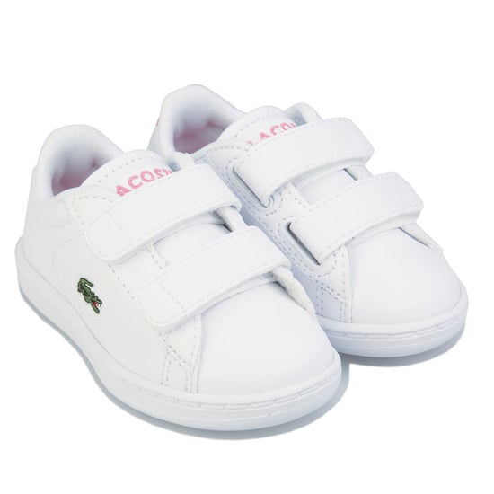 Girl's Lacoste Infant Carnaby Evo Trainers in White pink