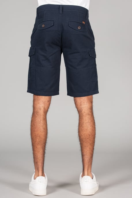 Navy Cotton Cargo Shorts - Image 2