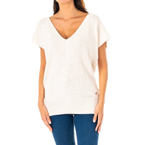 Women's short sleeve V-neck sweater LWS007