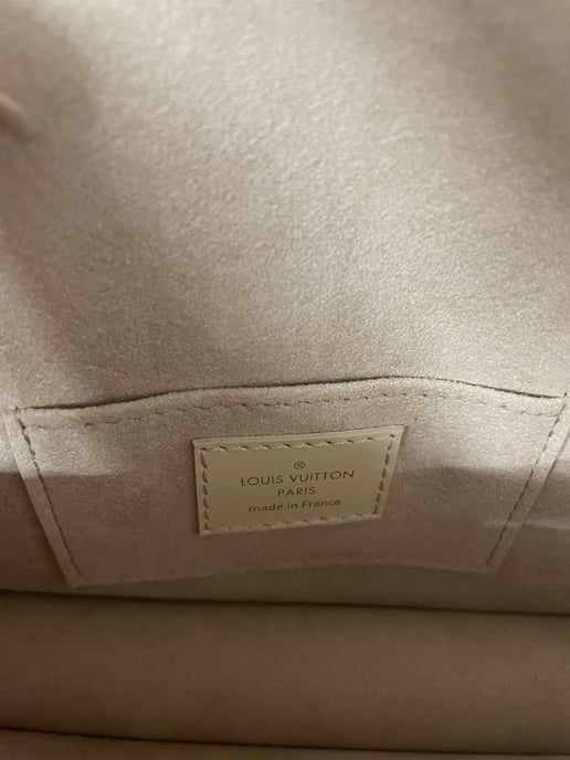 Louis Vuitton Dauphine East West Broderie Anglaise Handbag in Beige Calfskin Leather - Image 4