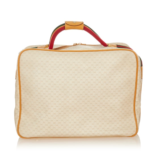 Vintage Gucci Microguccissima Coated Canvas Travel Bag White - Image 3