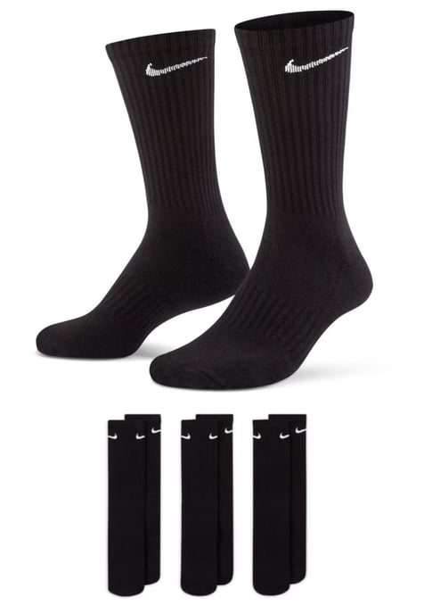 Nike Everyday Cushion Crew Training Socks 3 Pairs in Black - Image 1